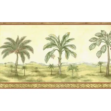 Bamboo Palm Tree Wallpaper Border