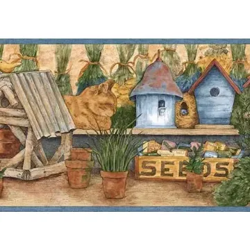 Assorted Birdhouse Wallpaper Border