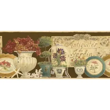 Chocolate Antiquities Wallpaper Border