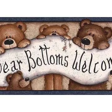 Bear Bottoms Welcome Wallpaper Border