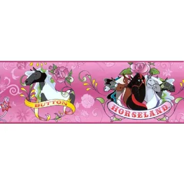 Pink Horseland Wallpaper Border