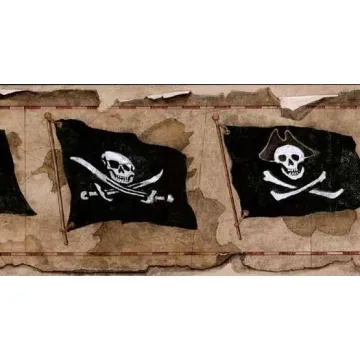 Pirates Skull Flag Wallpaper Border