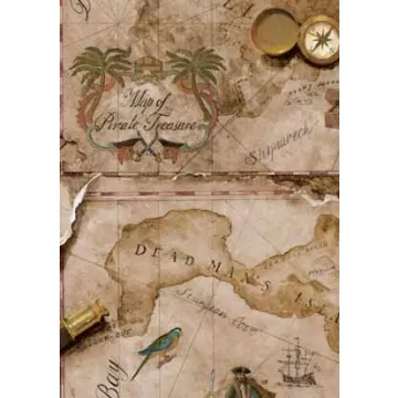 Map of Pirates Treasure Wall Paper