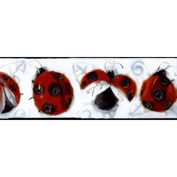 Black Ladybug Wallpaper Border