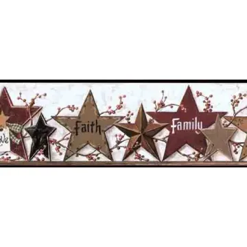 Primitive Star Friends Family Wallpaper Border
