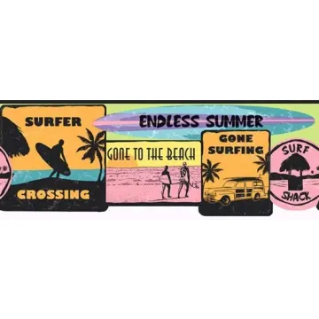 Candice Olson Pink Surfs Up Wallpaper Border
