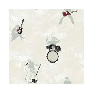 Candice Olson Beige Rock N Roll Wallpaper