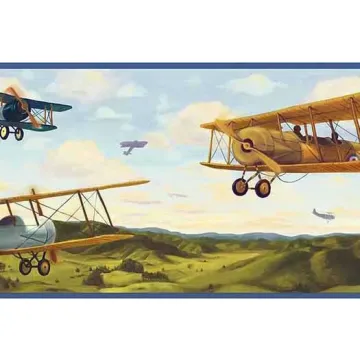 Biplanes Wallpaper Border