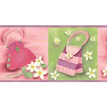 Fancy Hat and Purse Wallpaper Border