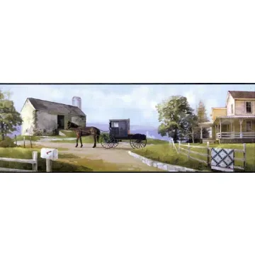 Amish Home Wall paper Border