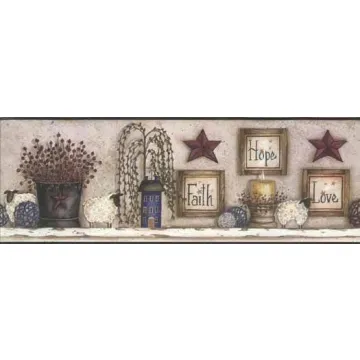 Black Faith Hope Love Wallpaper Border