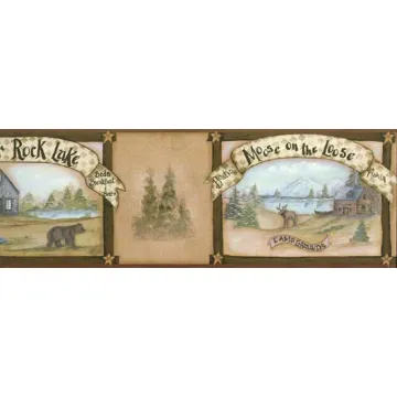 Bear Deer and Moose Wall Paper Border