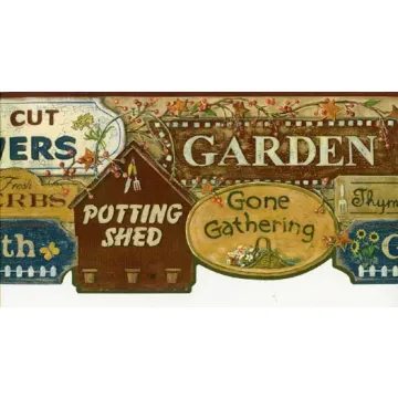 Gardening Sign Wall paper Border