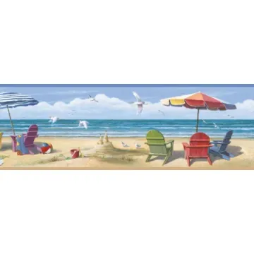 Summer at the Beach Wall Paper Border - Chesapeake Wallcovering
