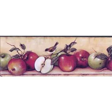 Apple and Bird Wallpaper Border