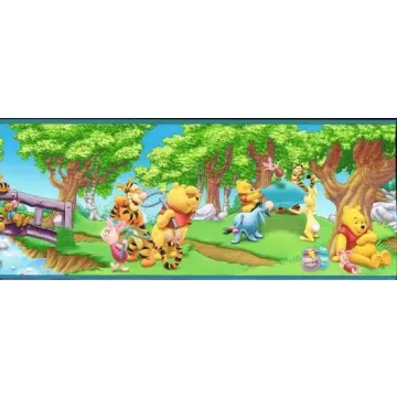Blue Winnie the Pooh Wallpaper Border