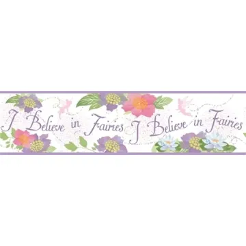 I Believe in Fairies White Wallpaper Border