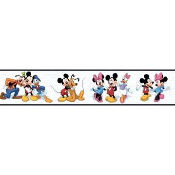 Disney Mickey Mouse & Friends Wallpaper Border - White