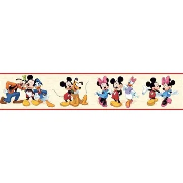 Cream Mickey and Friends Disney Wallpaper Border