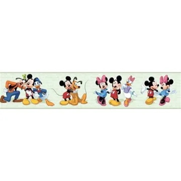 Green Mickey and Friends Disney Wallpaper Border