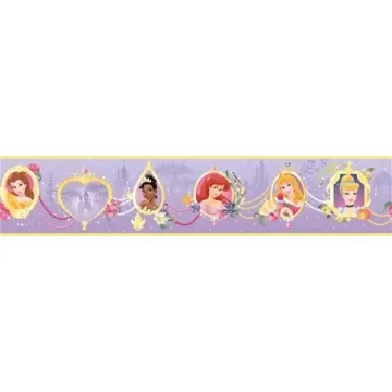 Disneys Princess Frames Purple Wallpaper Border