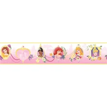 Disneys Princess Frames White Wallpaper Border