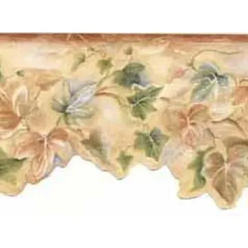 Brown and Green Ivy Wallpaper Border