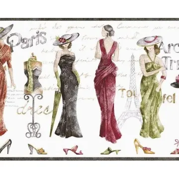 White French Boutique Wallpaper Border