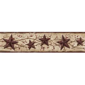 Tan Heritage Tin Star Wallpaper Border 