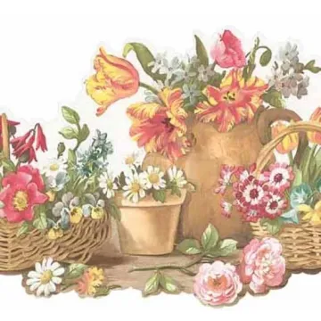 Basket of Flowers Wallpaper Border FK78464DC