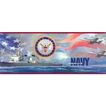 Red US Navy Wallpaper Border