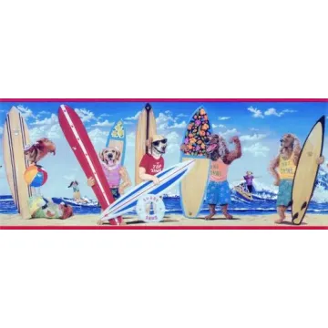 Surf Dawgs Wallpaper Border