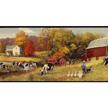 Cow Pasture Wallpaper Border HAH15032B