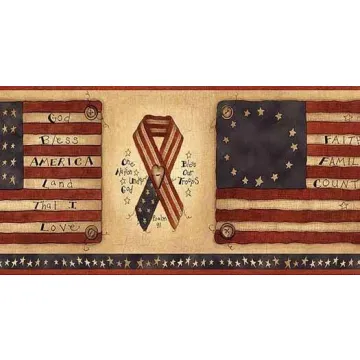 Flags and Ribbons Wallpaper Border