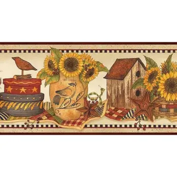 Sunflower Crocks Wallpaper Border HAH15063B