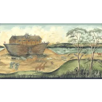 Noahs Ark Muted Wallpaper Border