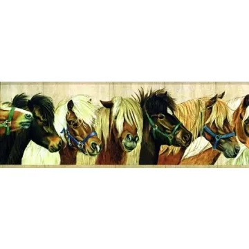 Beige Horse Wallpaper Border