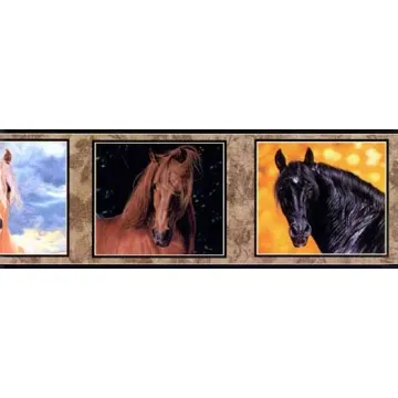 Framed Horses Wallpaper Border