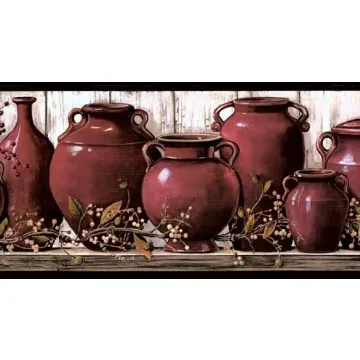 Burgundy Crock Wall Paper Border