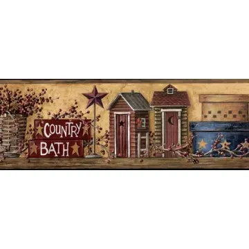 A Wash Room and Country Bath Wallpaper Border