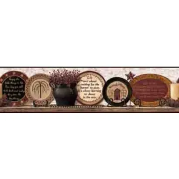 Black Country Collectible Plates Wall Border