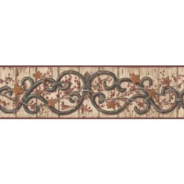 Black Iron Scroll Wallpaper Border- 1 Roll