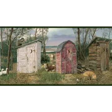 Rustic Outhouse Wallpaper Border HS3061B
