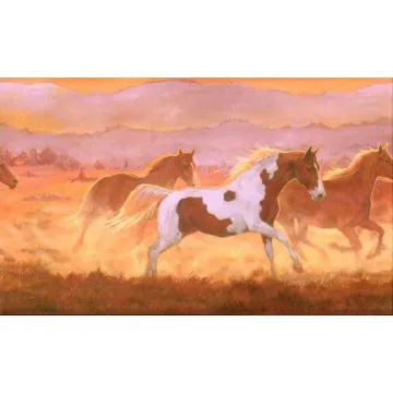 Orange Mustang Sunset Wallpaper Border