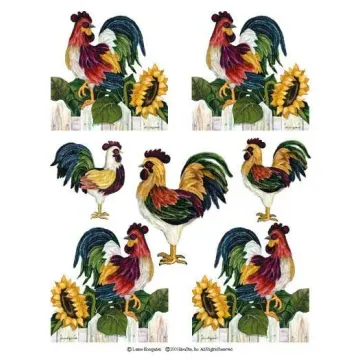 Rooster and Sunflower Wallpaper Cutouts