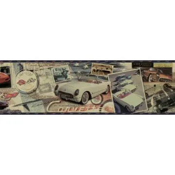 Corvette Memorabilia Wall Border ISB4502B