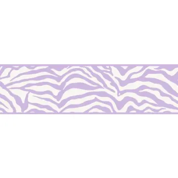Girly Glam Purple and White Zebra Print Wallpaper Border