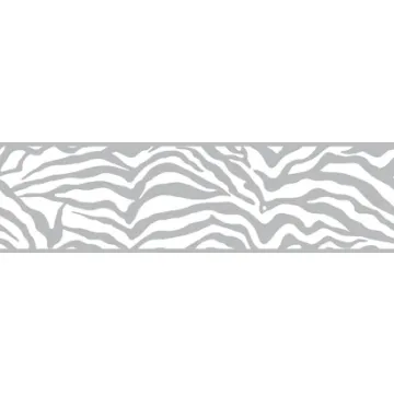 Silver and White Girly Glam Zebra Print Wall Border