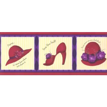 Ladies Red Accessory Wallpaper Border