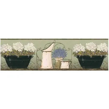 Memory Lane Hydrangea Wallpaper Border